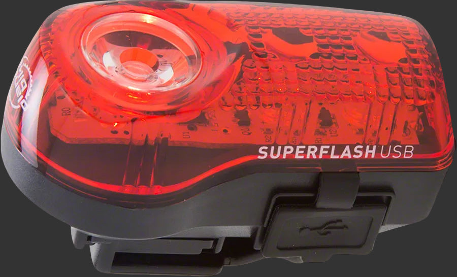 Planet Bike Superflash USB-Rechargeable Tail Light: Red/Black