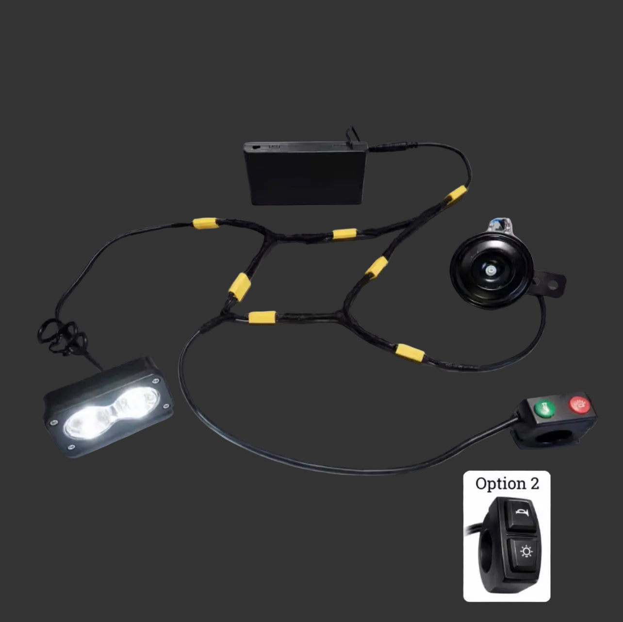 Battery powered Baja light and horn
