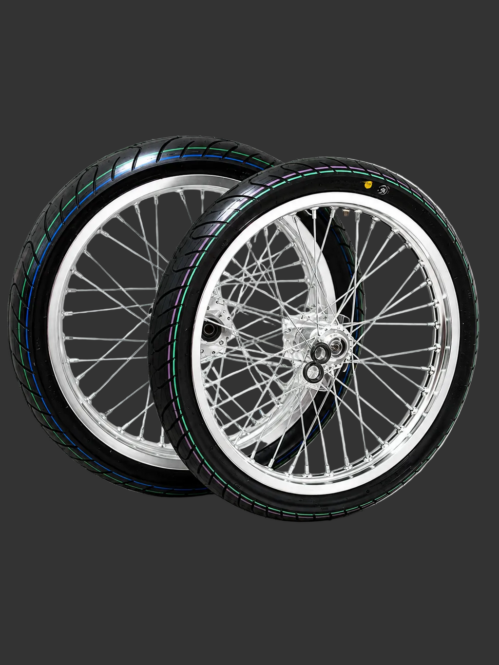 Chrome Light Bee/Eride Supermoto Wheel Set