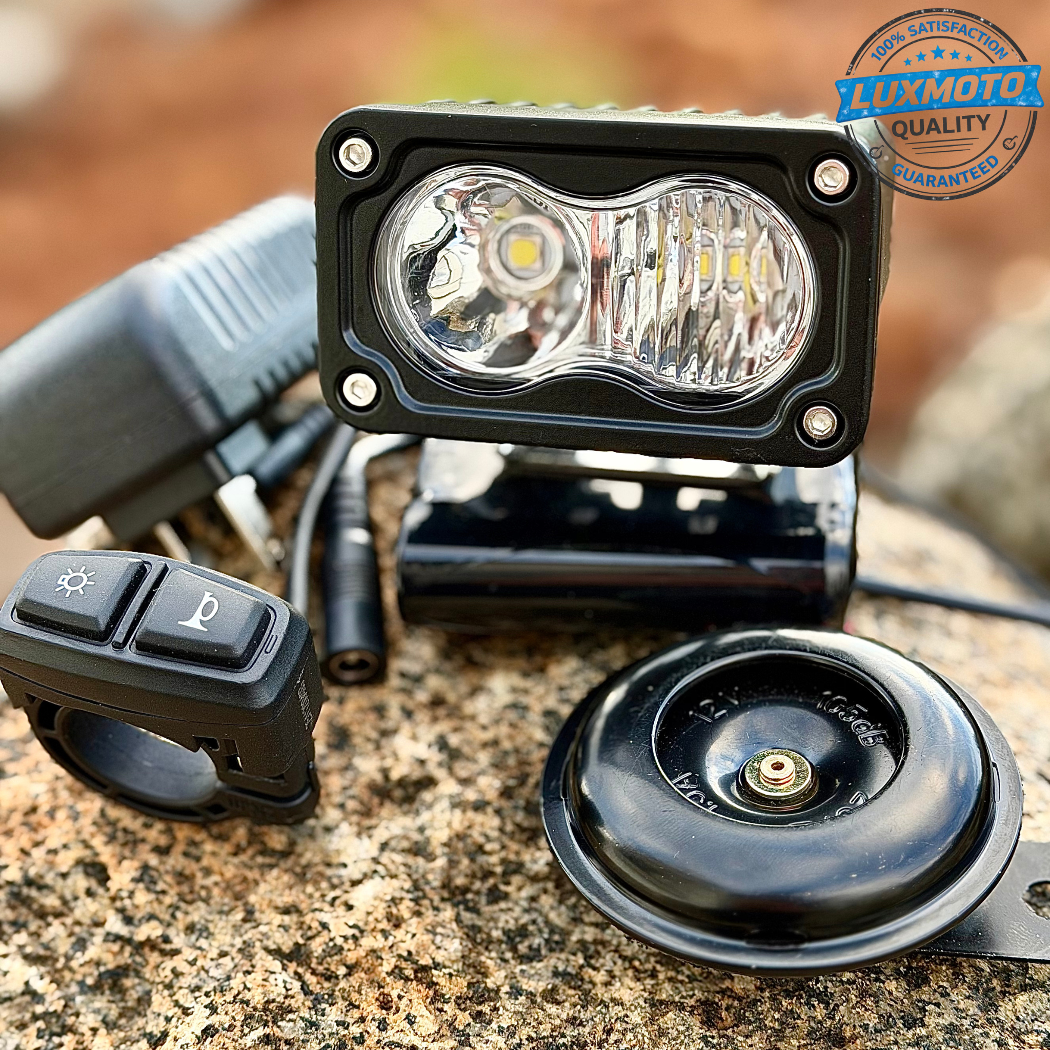 Baja Light & Horn  RECHARGEABLE [COMES WITH BATTERY & CHARGER!] Fits all bikes