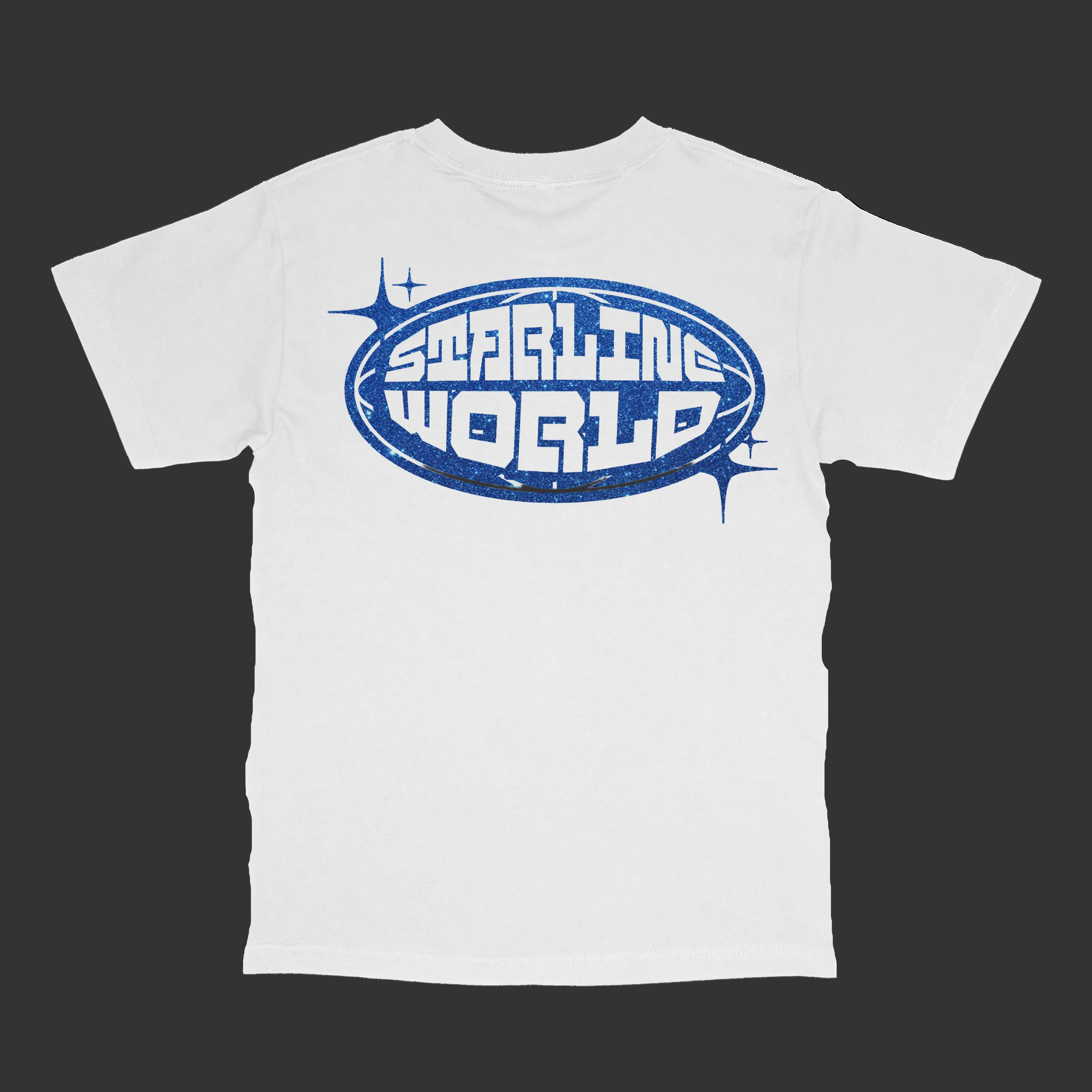 StarlineWorld (White-SPARKLY-Blue) Tee