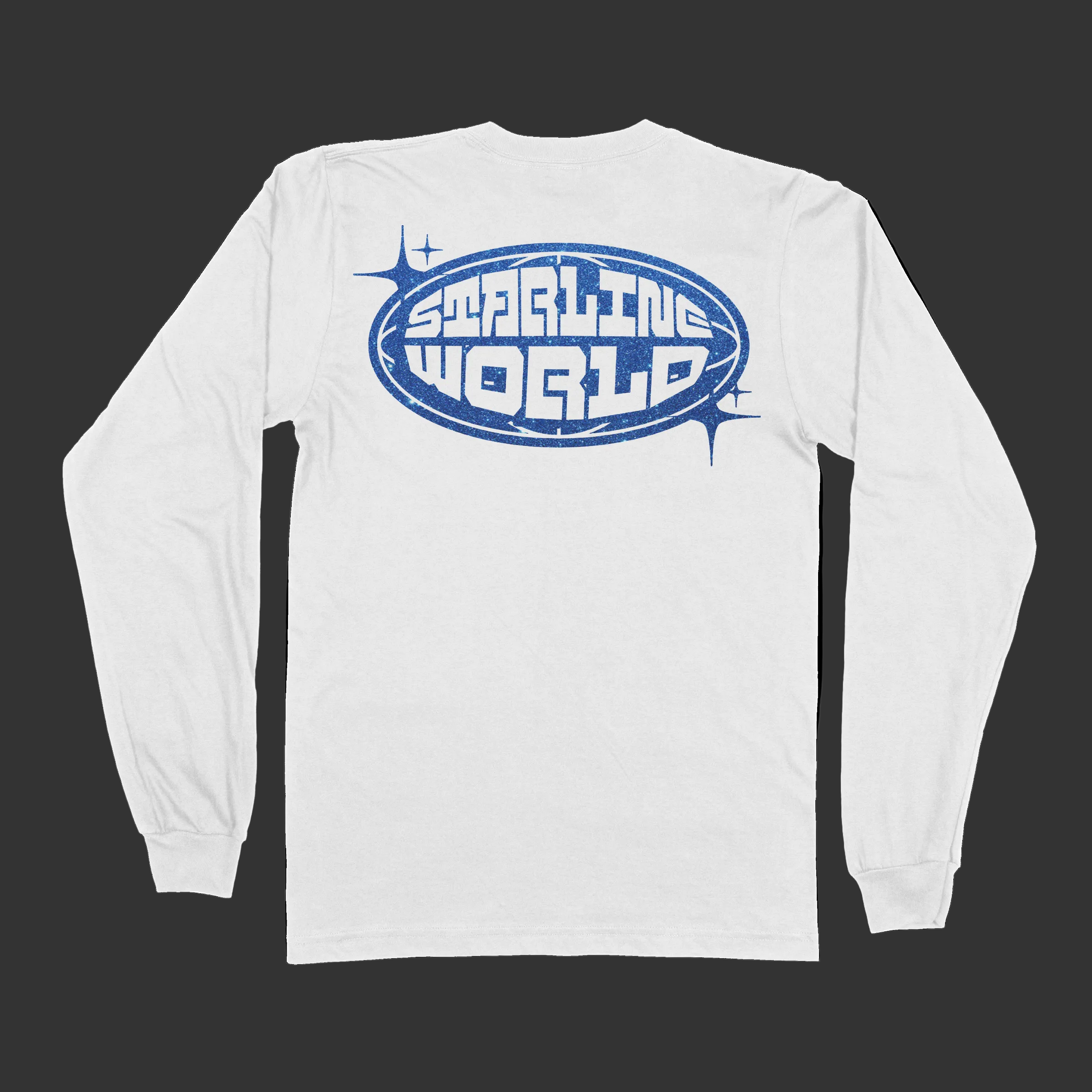 StarlineWorld (White-SPARKLY-Blue) Long Sleeve