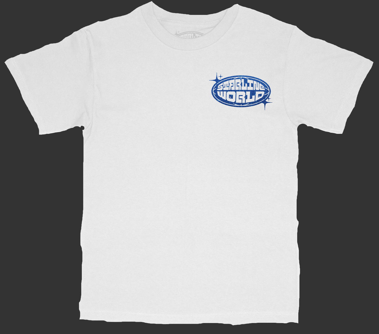 StarlineWorld (White-SPARKLY-Blue) Tee